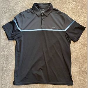 Vineyard Vines Performance Golf Polo - Charcoal/Blue - Medium